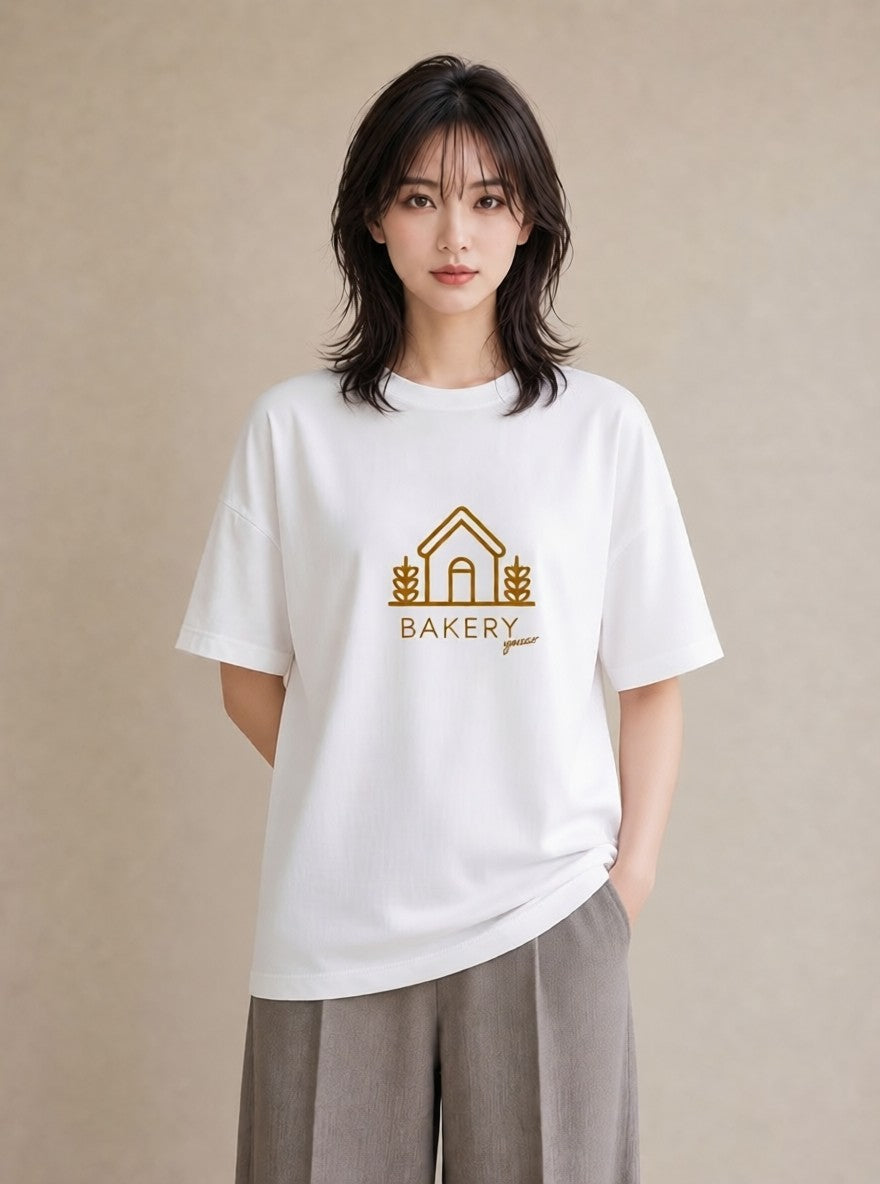 デザインTシャツ レディース パン ベーカリー レトロ イラスト ナチュラル 親子 20代 白T YMAZO