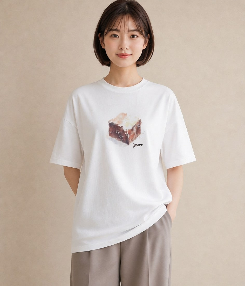 デザインTシャツ レディース チョコ 食べ物 フード イラスト シンプル 母の日 ビーチ 白T YMAZO