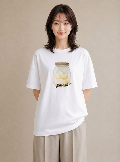 グラフィックTシャツ レディース 食パン 食べ物 フード イラスト こなれ感 夏コーデ 通学 白T YMAZO