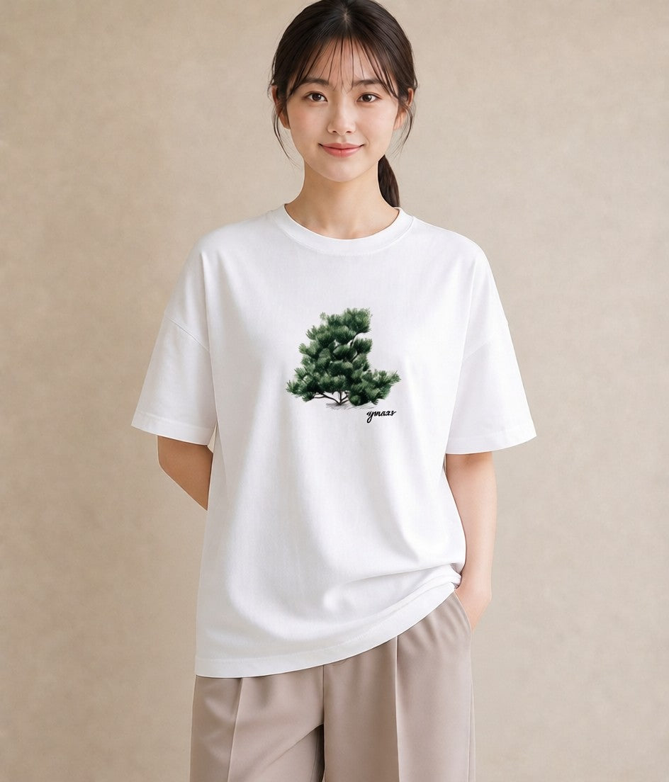 グラフィックTシャツ レディース 青の水彩 風景 ブルー ナチュラル アンティーク イラスト 女性 旅行用 白T YMAZO