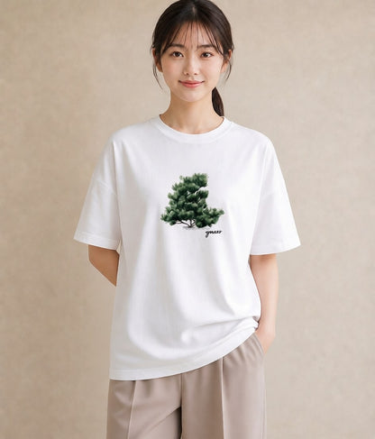 グラフィックTシャツ レディース 青の水彩 風景 ブルー ナチュラル アンティーク イラスト 女性 旅行用 白T YMAZO
