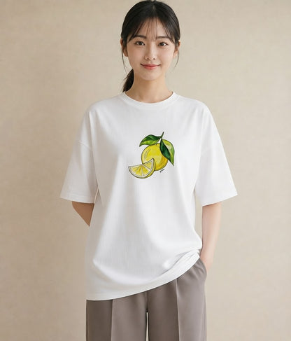 プリントTシャツ レディース アボカド 食べ物 フード イラスト 水彩風 在宅 公園 白T YMAZO