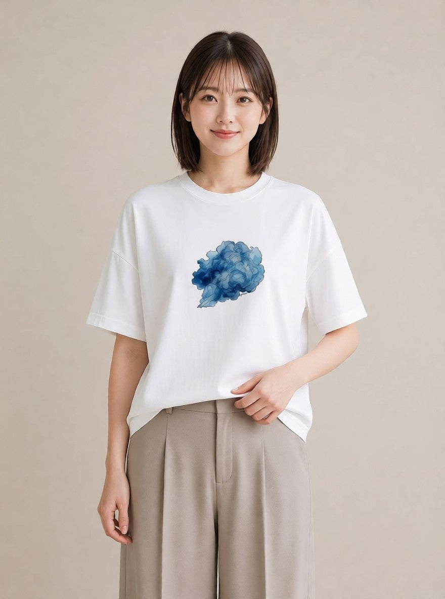 デザインTシャツ レディース 天の川 星空 宇宙 イラスト シンプル 女子会 お揃い 白T YMAZO