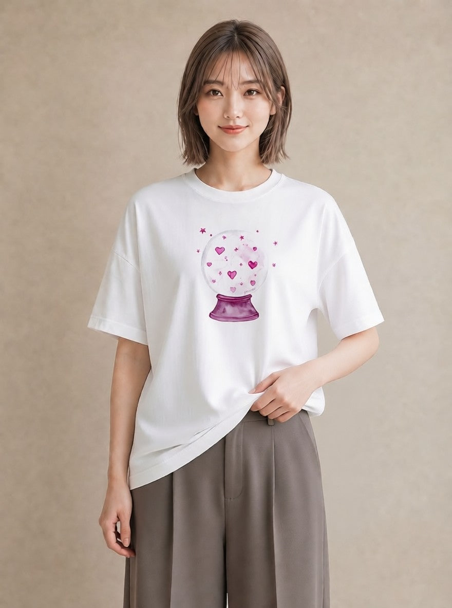 プリントTシャツ レディース 天秤座 星空 宇宙 イラスト 線画 夏コーデ 通学 白T YMAZO