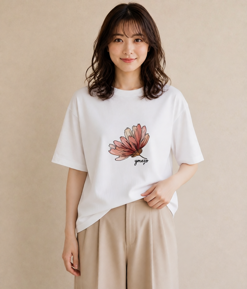 Tシャツ レディース カーネーション 花 花柄 イラスト モード 親子 20代 白T