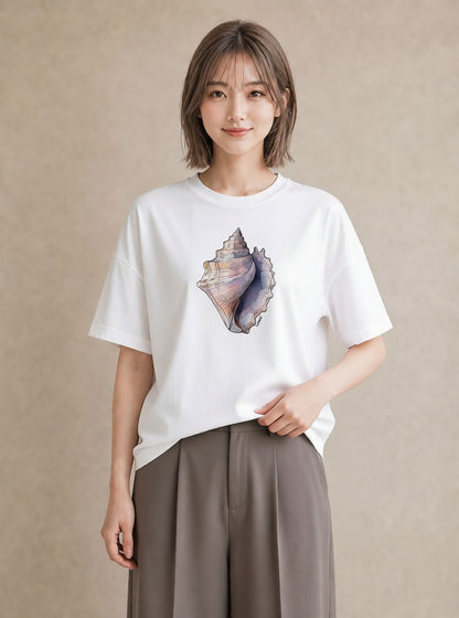 デザインTシャツ レディース かたつむり 昆虫 虫 イラスト ユニーク 通学 誕生日プレゼント 白T YMAZO