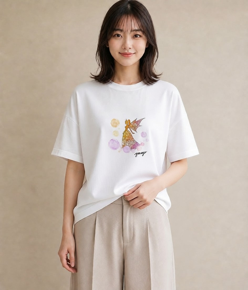 プリントTシャツ レディース 蟹座 星空 宇宙 イラスト 旅行 母娘コーデ 白T YMAZO