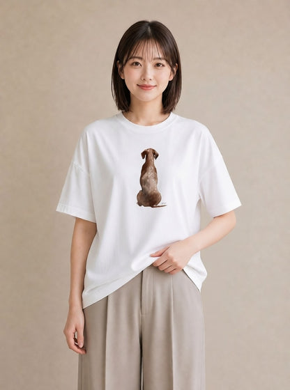 グラフィックTシャツ レディース 保護犬 犬 いぬ イラスト シンプル 秋コーデ おしゃれギフト 白T YMAZO