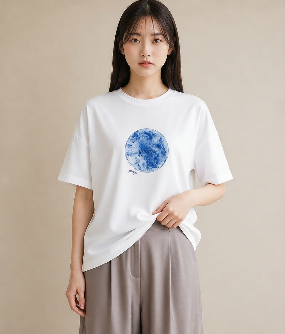 Tシャツ レディース 天秤座 星空 宇宙 イラスト 上品 自分用 ルームウェア 白T YMAZO