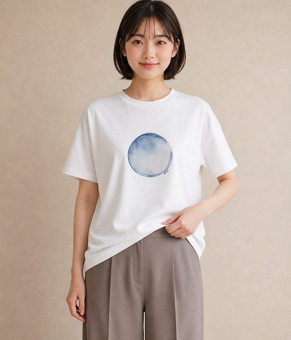プリントTシャツ レディース プラネット 星空 宇宙 イラスト モード 女性向けギフト 散歩 白T YMAZO