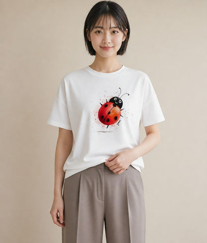 デザインTシャツ レディース アリ 昆虫 虫 イラスト ガーリー 女性向けギフト 散歩 白T YMAZO