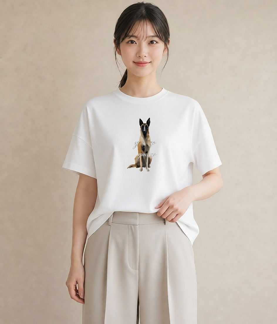 デザインTシャツ レディース 保護犬 犬 いぬ イラスト ゆるコーデ 春コーデ 姉妹 白T YMAZO