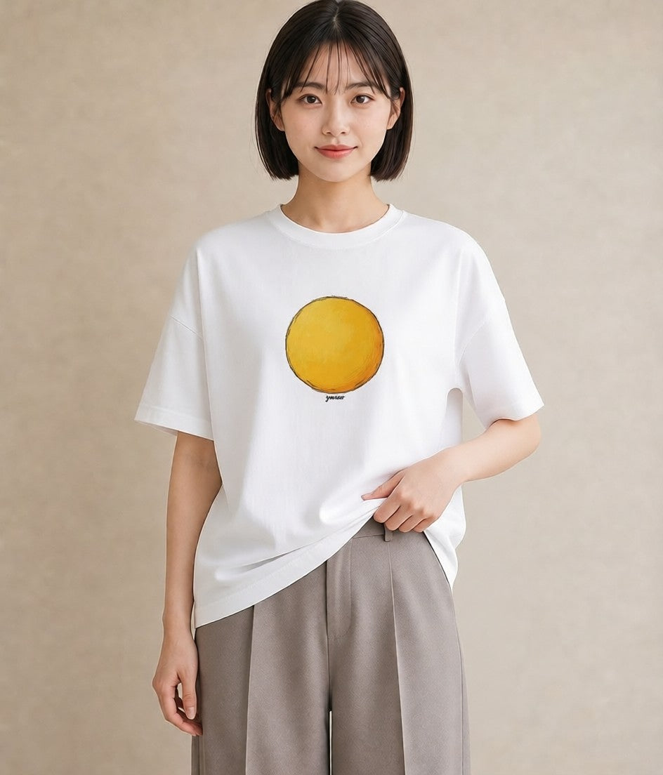 デザインTシャツ レディース 太陽 星空 宇宙 イラスト シンプル 通勤 在宅 白T YMAZO