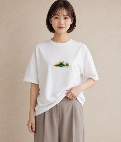 半袖Tシャツ レディース 雨上がりの小道 雨上がり 小道 ナチュラル アンティーク イラスト 可愛い 姉妹 送別ギフト 白T YMAZO