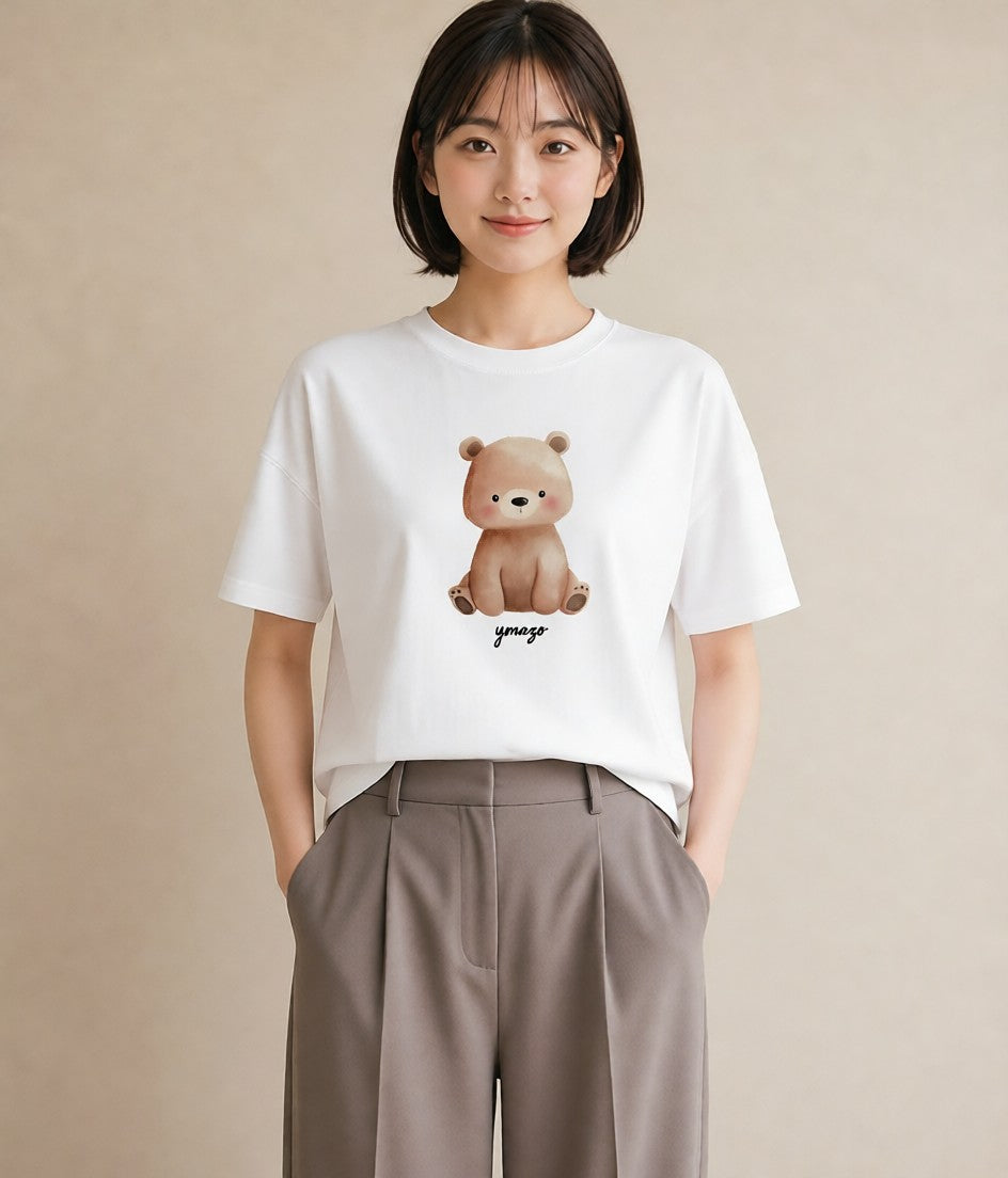 Tシャツ レディース コアラ 動物 アニマル イラスト ラフカジュアル 綿100 デート 白T YMAZO