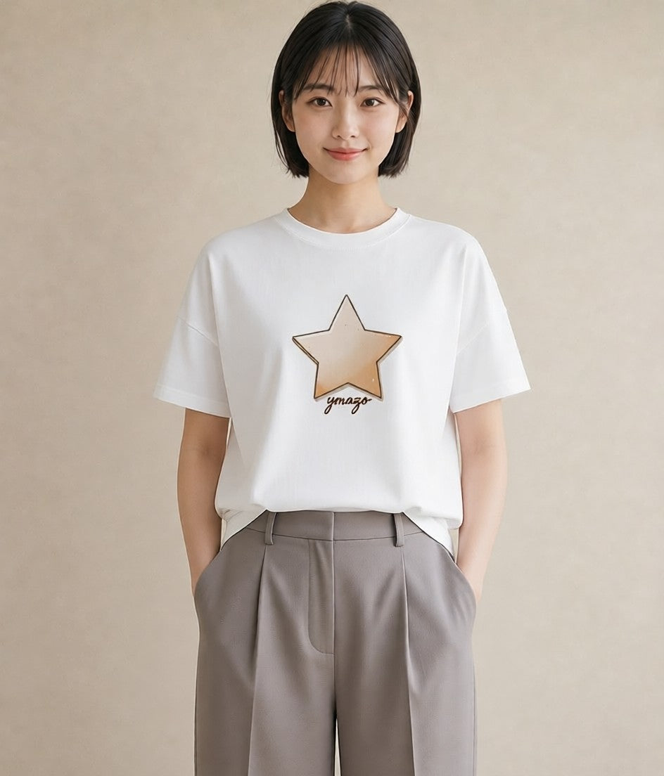グラフィックTシャツ レディース 天の川 星空 宇宙 イラスト おしゃれギフト 社会人 白T YMAZO