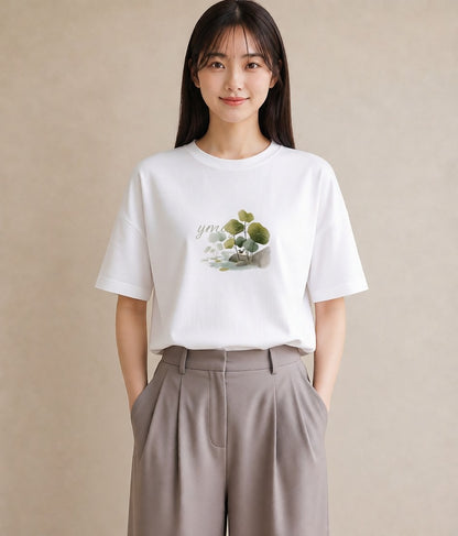 半袖Tシャツ レディース 桟橋 水辺 波止場 ナチュラル アンティーク イラスト モード 女性 旅行用 白T YMAZO