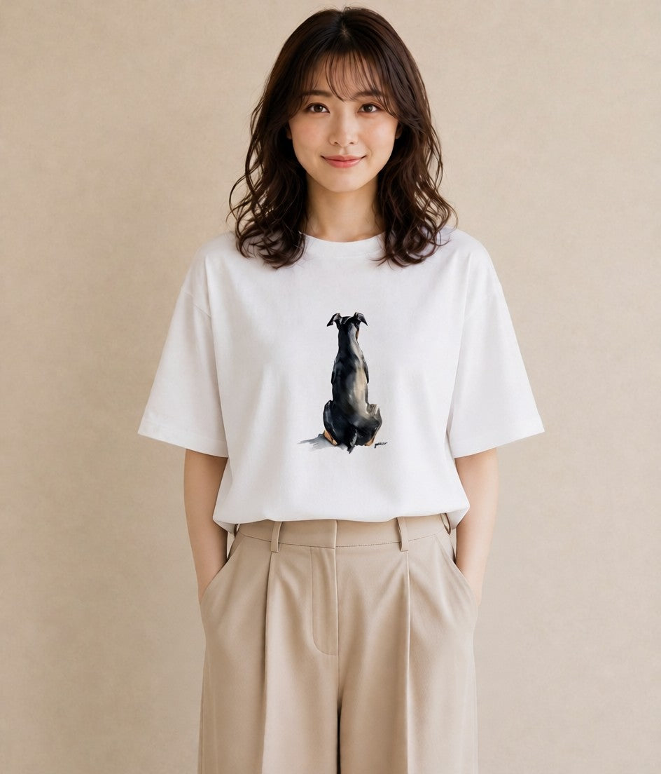 Tシャツ レディース ミックス犬 犬 いぬ イラスト 淡色 女性 旅行用 白T YMAZO