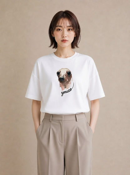 半袖Tシャツ レディース ラッコ 動物 アニマル イラスト 休日コーデ 送別ギフト 通勤 白T YMAZO