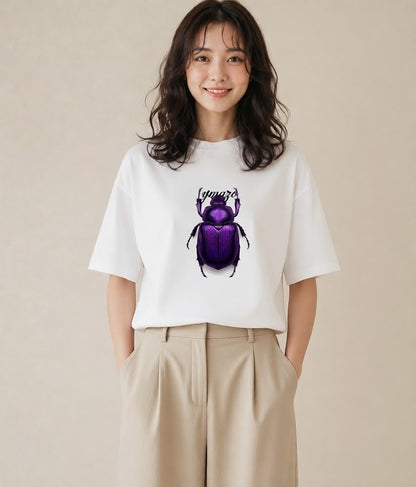 グラフィックTシャツ レディース クワガタ 昆虫 虫 イラスト モード デイリーウェア 休日 白T YMAZO