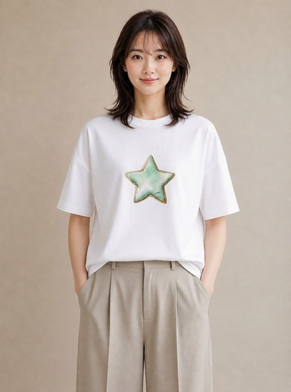 半袖Tシャツ レディース キャンディ 食べ物 フード イラスト カフェコーデ 通勤 在宅 白T YMAZO