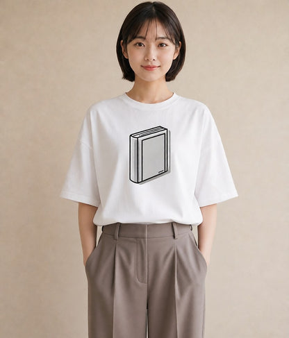 Tシャツ レディース 本 読書 ブック イラスト 休日コーデ ギフト 母の日 白T YMAZO