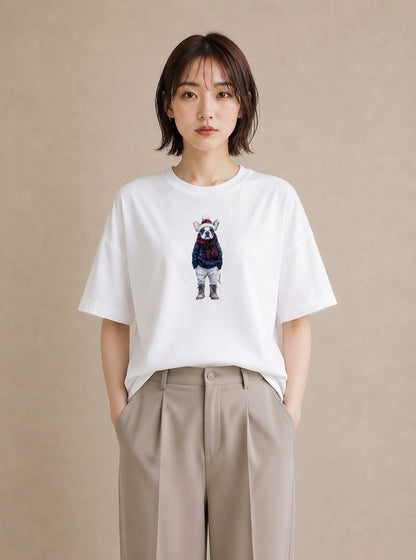 グラフィックTシャツ レディース フレンチブルドッグ フレブル 犬 いぬ イラスト ミニマル 散歩 お出かけ 白T YMAZO