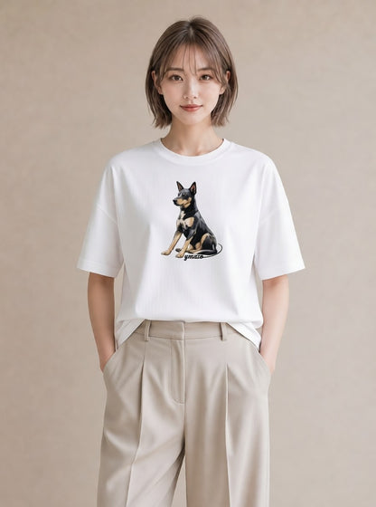 Tシャツ レディース 保護犬 犬 いぬ イラスト 抜け感 デイリーウェア 休日 白T YMAZO