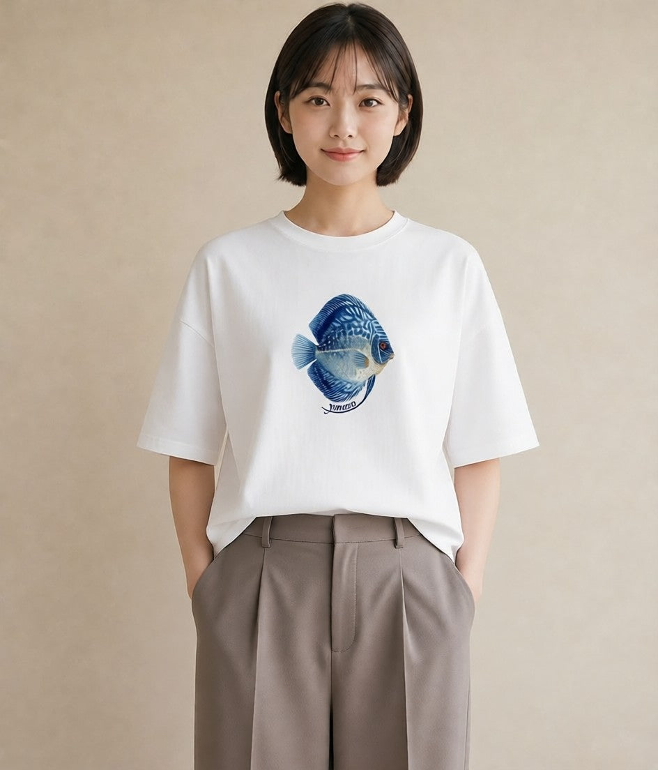 Tシャツ レディース ベタ ペット 動物 イラスト ラフカジュアル 夏コーデ 通学 白T YMAZO