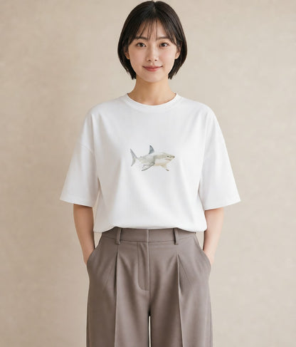 プリントTシャツ レディース マンボウ 海の生き物 海 イラスト ラフカジュアル カフェ巡り 女子会 白T YMAZO