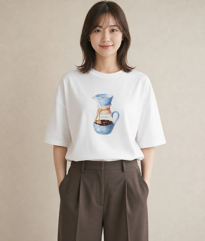 デザインTシャツ レディース エスプレッソ 食べ物 フード イラスト ナチュラル 夏コーデ 通学 白T YMAZO
