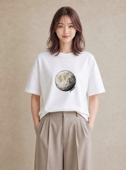 Tシャツ レディース 惑星 星空 宇宙 イラスト 休日コーデ 誕生日プレゼント 綿100 白T YMAZO