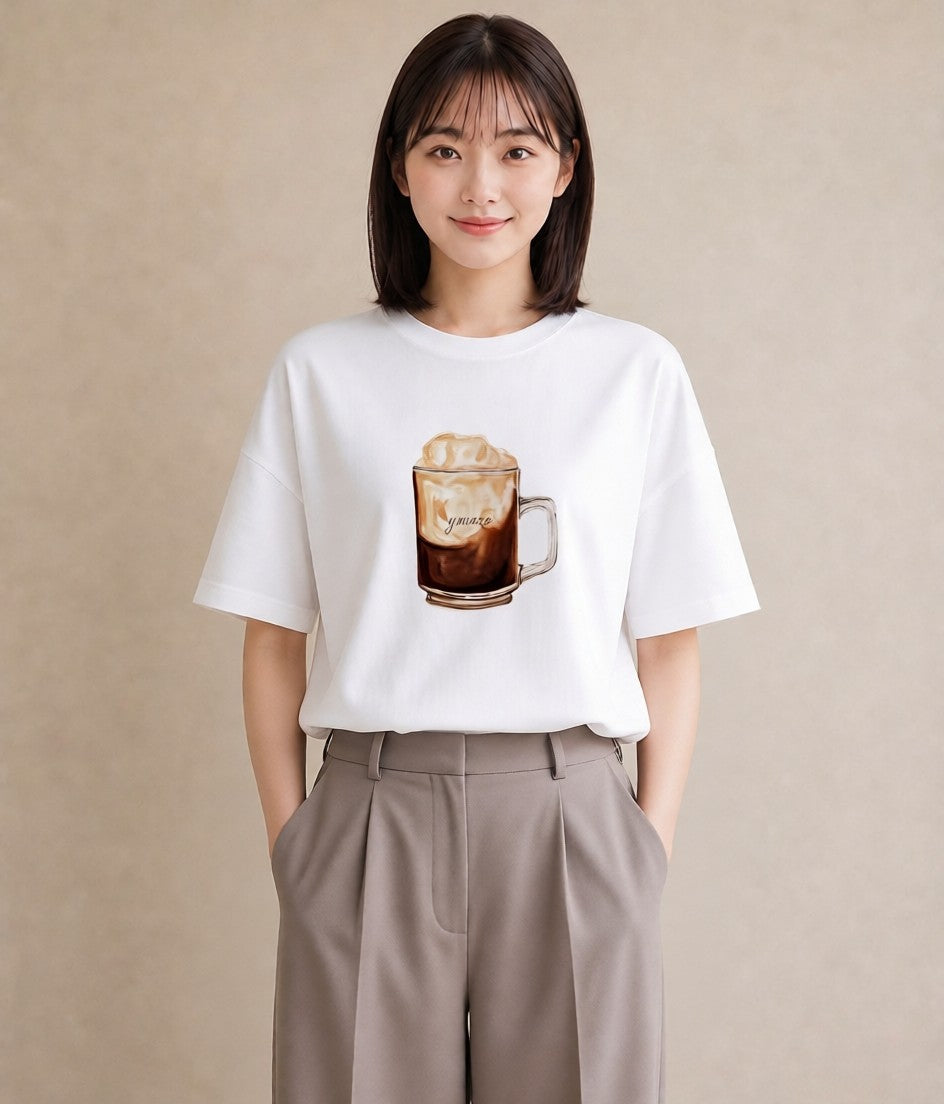 Tシャツ レディース クリームソーダ 食べ物 フード イラスト ゆるコーデ 休日 ペアコーデ 白T YMAZO