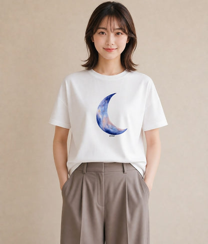 デザインTシャツ レディース 天秤座 星空 宇宙 イラスト シンプル 綿100 デート 白T YMAZO