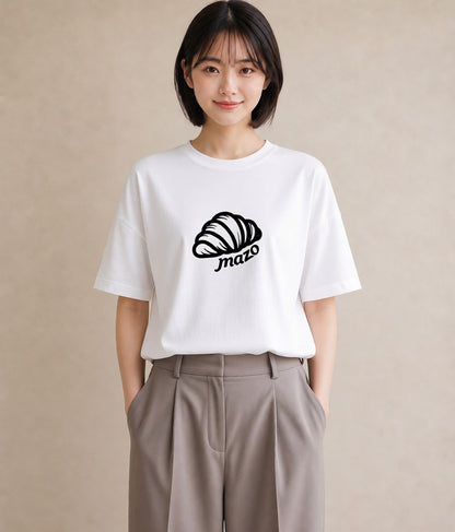 デザインTシャツ レディース パン ベーカリー イラスト カジュアル 帰省 ラフ 白T YMAZO