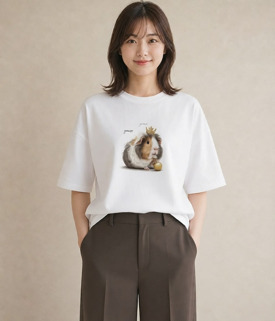グラフィックTシャツ レディース ゴールデンハムスター ペット 動物 イラスト 手描き風 週末コーデ 敬老の日 白T YMAZO