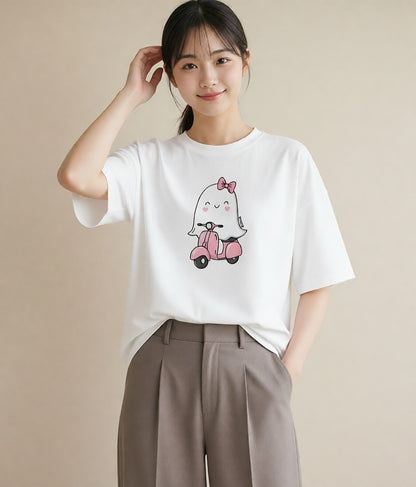 Tシャツ レディース アザラシ 動物 アニマル イラスト きれいめ 女性 旅行用 白T YMAZO