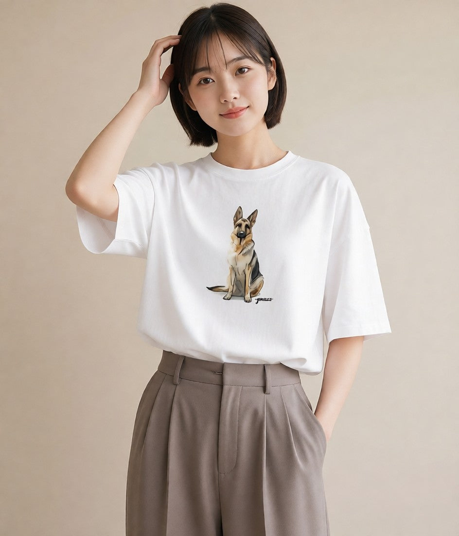 Tシャツ レディース 犬好き 犬 いぬ イラスト 可愛い 週末コーデ 敬老の日 白T YMAZO