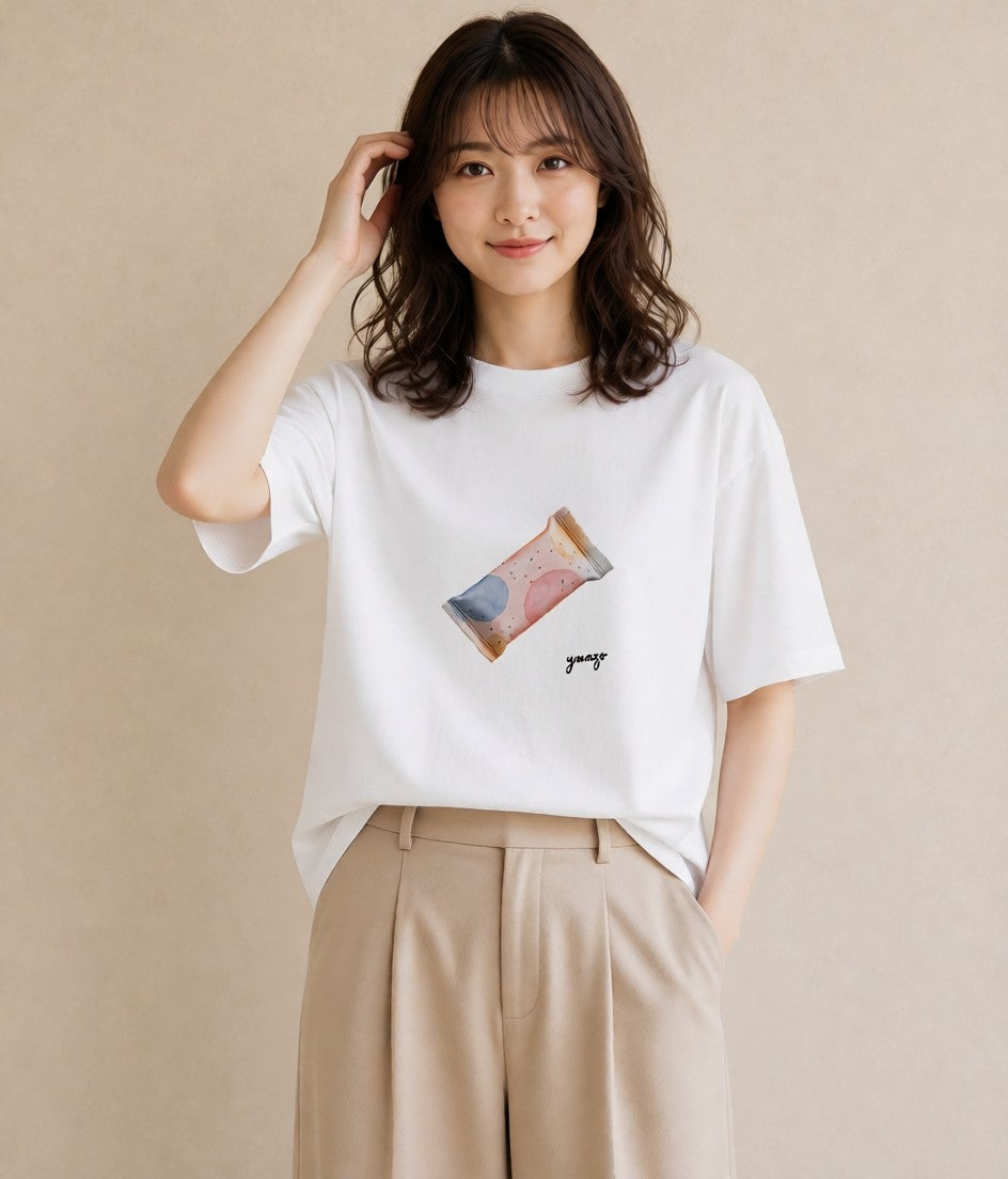 デザインTシャツ レディース パフェ 食べ物 フード イラスト カジュアル おしゃれギフト 社会人 白T YMAZO