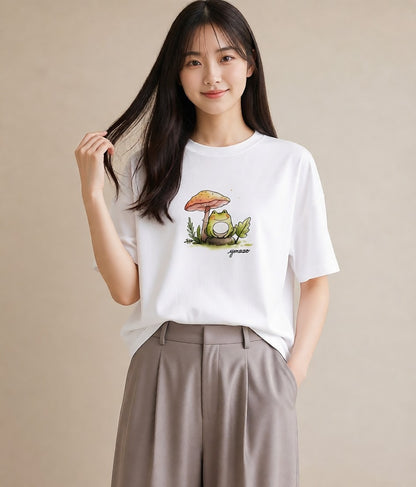 プリントTシャツ レディース チンアナゴ 海の生き物 海 イラスト ゆるコーデ ビーチ デイリーウェア 白T YMAZO