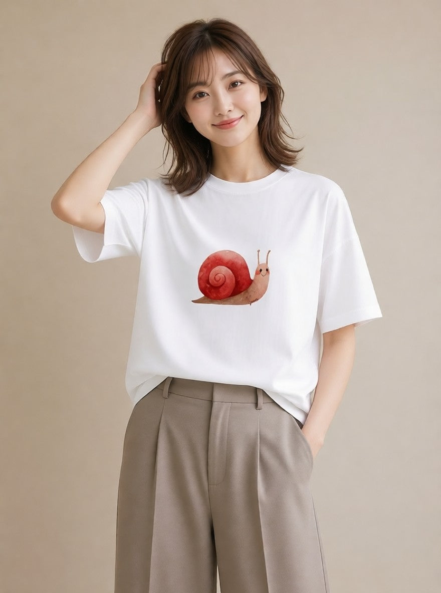デザインTシャツ レディース チンアナゴ 海の生き物 海 イラスト ポップ カジュアルコーデ 買い物 白T YMAZO