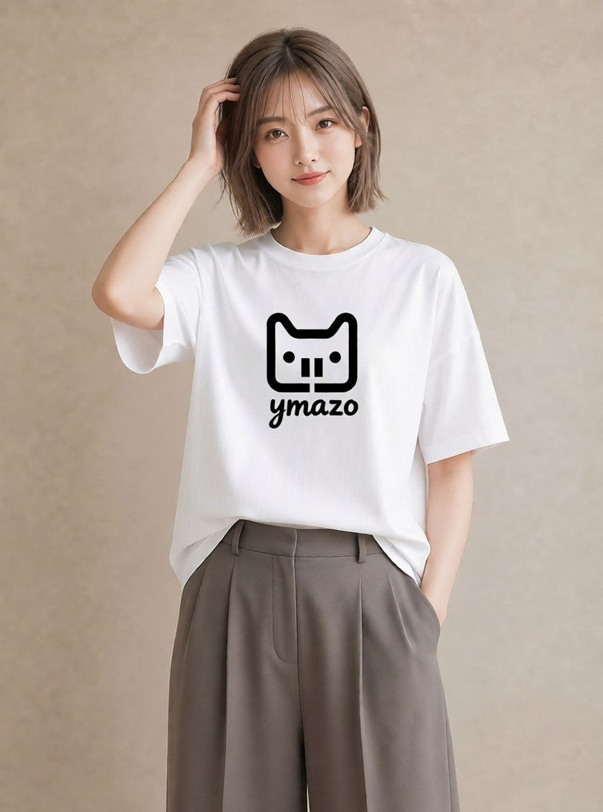 グラフィックTシャツ レディース 猫 ねこ ネコ イラスト 手描き風 帰省 ラフ 白T YMAZO