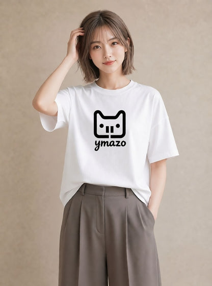グラフィックTシャツ レディース 猫 ねこ ネコ イラスト 手描き風 帰省 ラフ 白T YMAZO