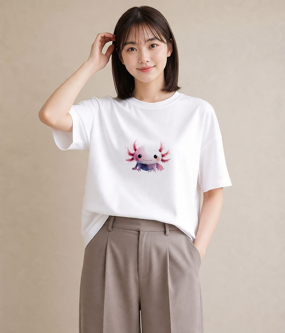 プリントTシャツ レディース チンアナゴ 海の生き物 海 イラスト アート風 レイヤード 友達ギフト 白T YMAZO