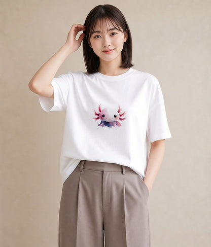 プリントTシャツ レディース チンアナゴ 海の生き物 海 イラスト アート風 レイヤード 友達ギフト 白T YMAZO