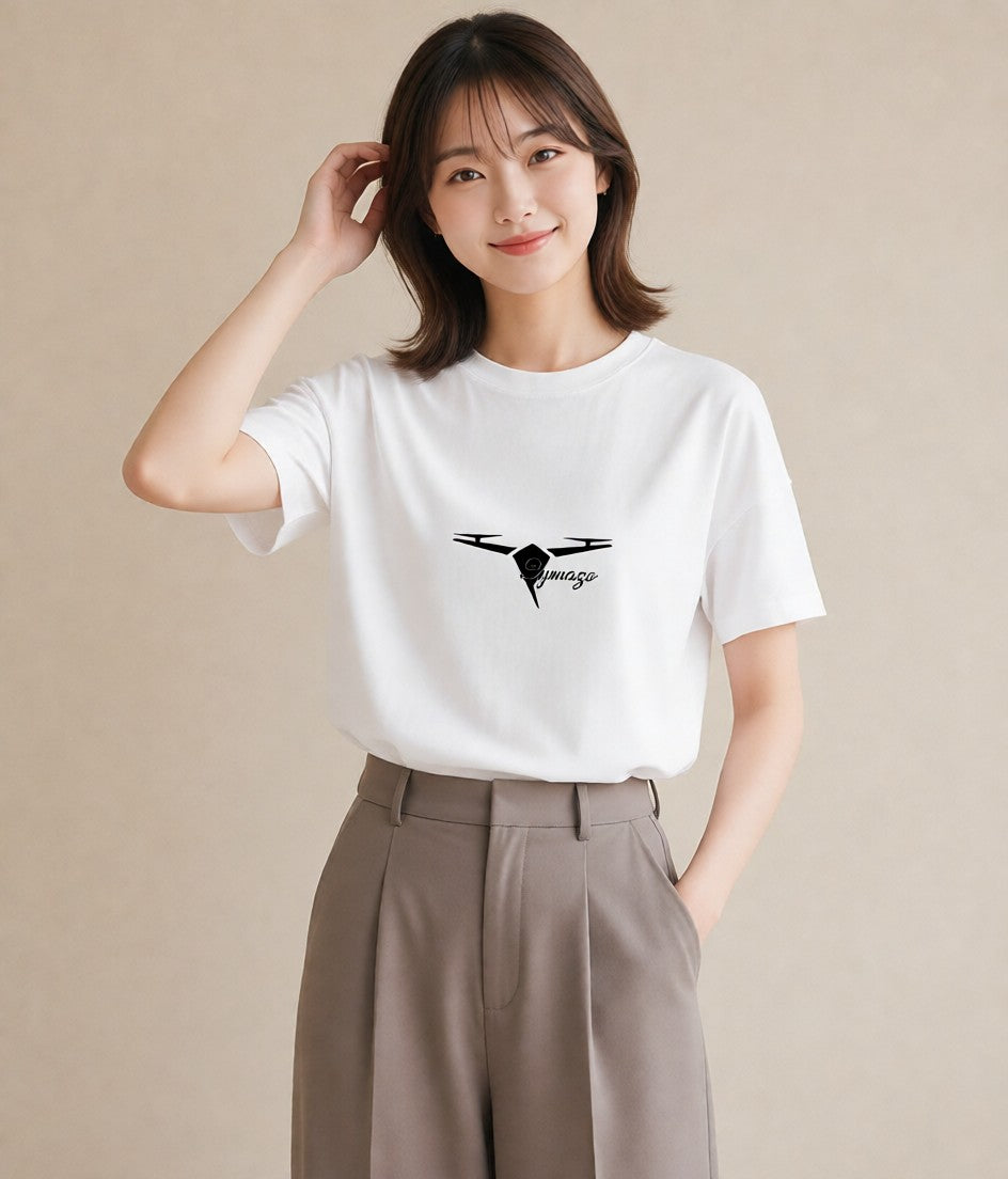 グラフィックTシャツ レディース 折り鶴 折り紙 ナチュラル アンティーク イラスト ラフカジュアル 旅行 母娘コーデ 白T YMAZO