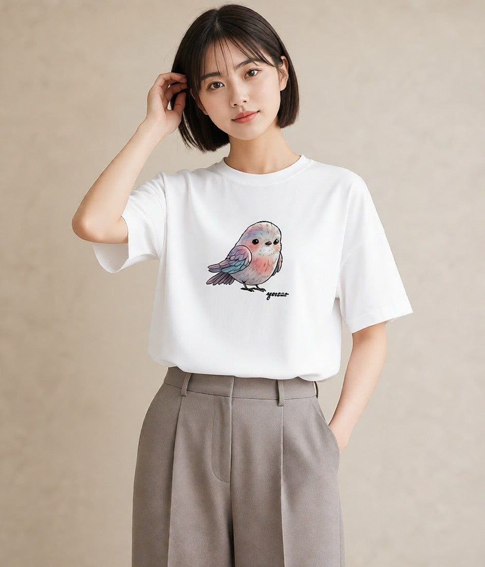 プリントTシャツ レディース マメルリハ ペット 動物 イラスト レトロ 誕生日プレゼント 綿100 白T YMAZO