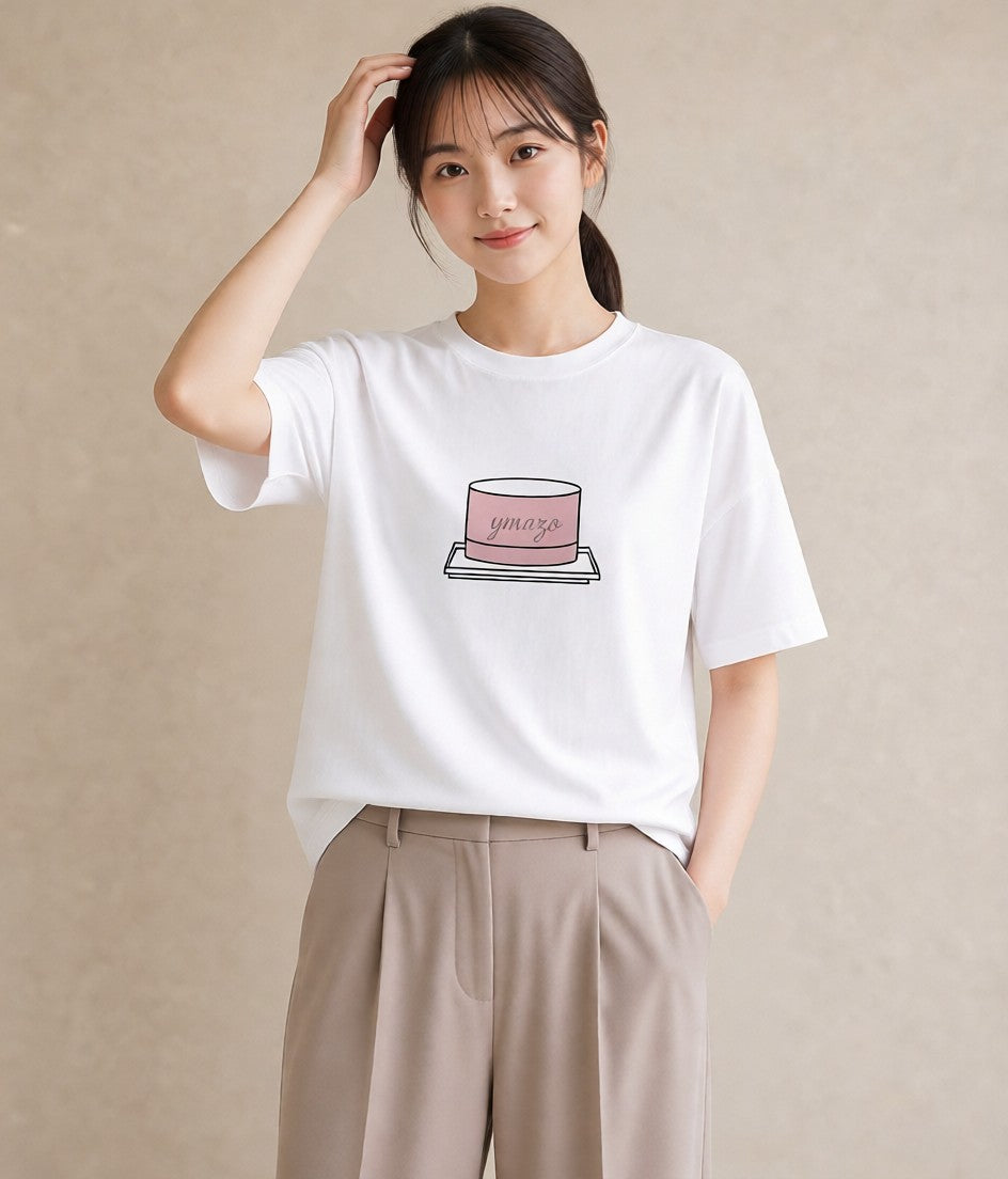 Tシャツ レディース スイーツ お菓子 デザート イラスト 公園 ママ 白T YMAZO