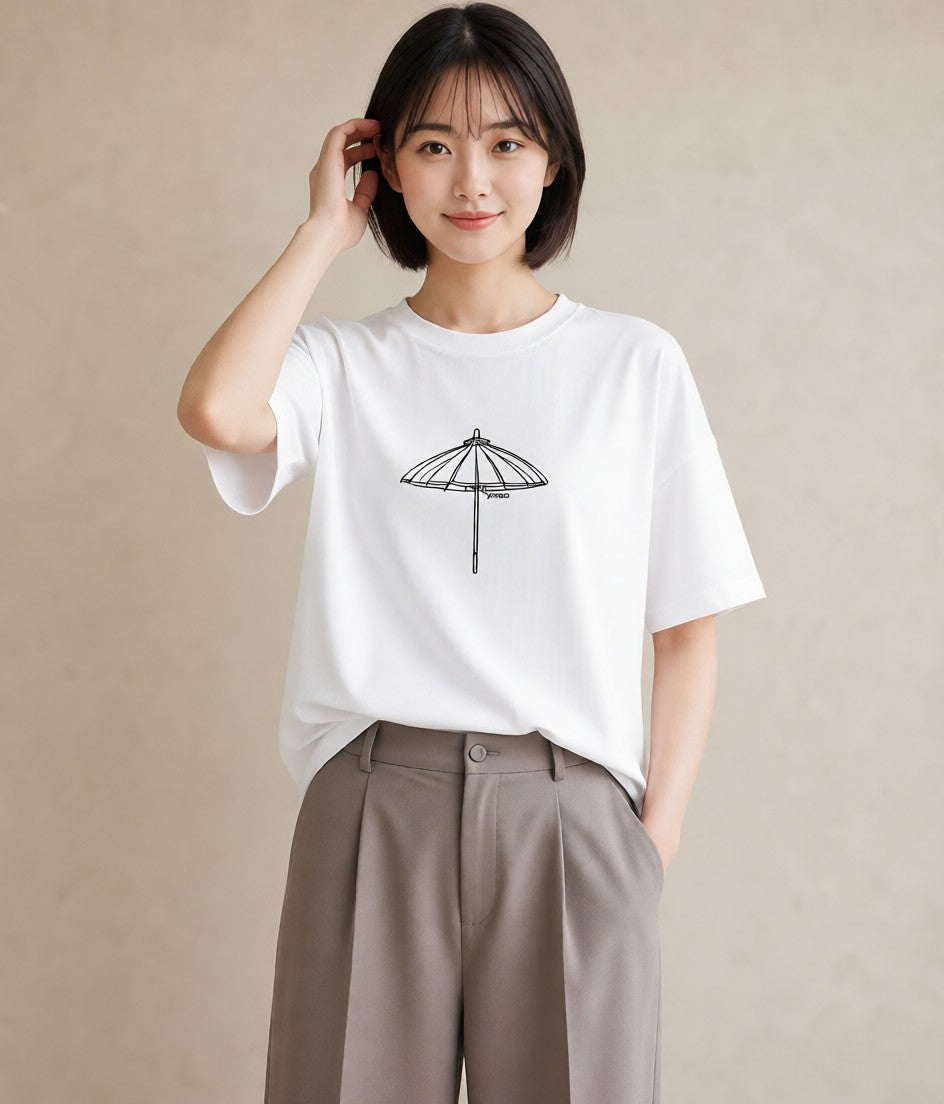 デザインTシャツ レディース 風鈴 ガラス 夏 ナチュラル アンティーク イラスト 手描き風 女性 旅行用 白T YMAZO