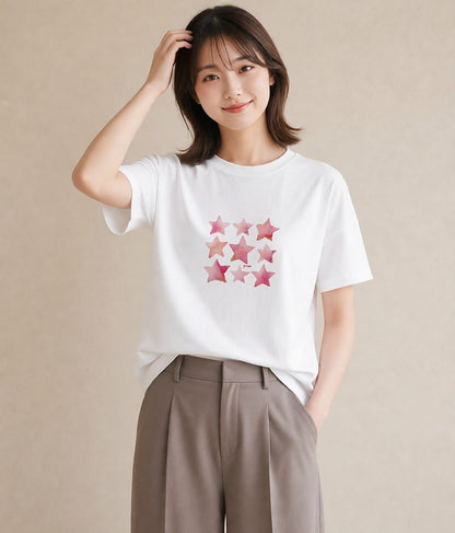 プリントTシャツ レディース 牡牛座 星空 宇宙 イラスト ラフ 母娘コーデ 自分用 白T YMAZO